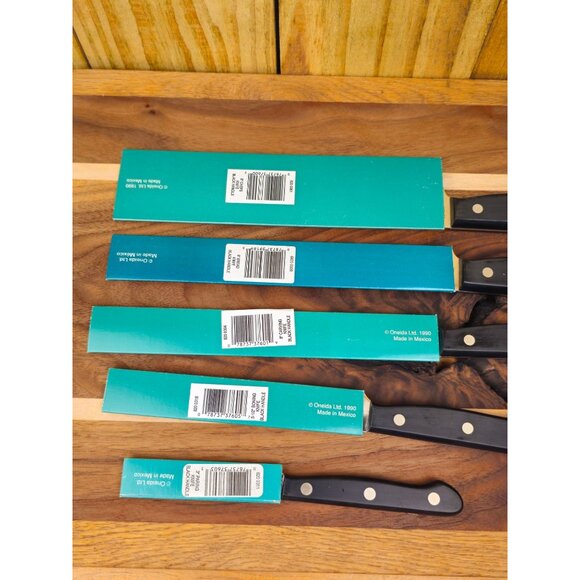 Oneida Edge Plus 5-Piece Knife Set With Black Handles & Stainless Steel Blades I - Picture 8 of 10